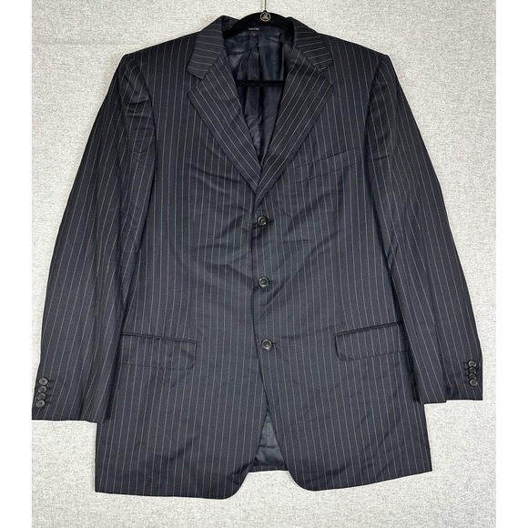 Ermenegildo Zegna Suit Jacket Mens 54 Navy Blue Pinstripe Wool Made Italy 3B